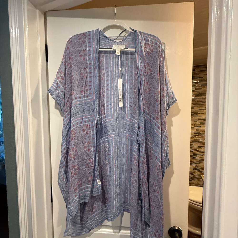 Caslon Purple Flutter Sleeve Tunic Top